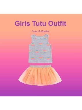 New Rainbow Hearts Toddler girls tutu outfit size 12 months
